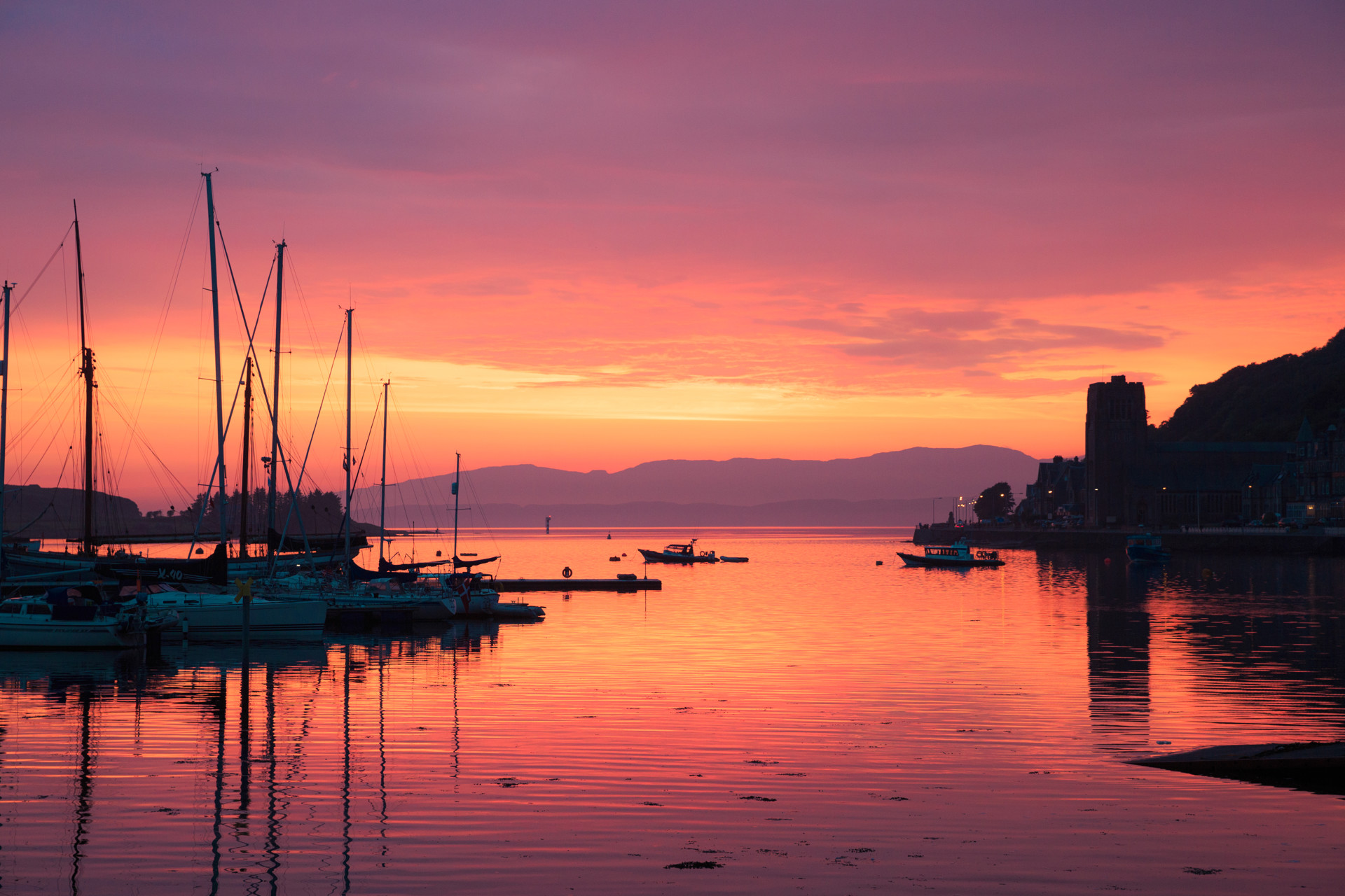 Background image - Oban Sunset At Night